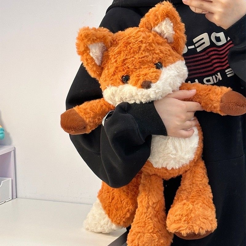 Cute fox plush toy, Running doll doll, girls' bed children's comfort doll, birthday gift for Qixi Festival Specification image