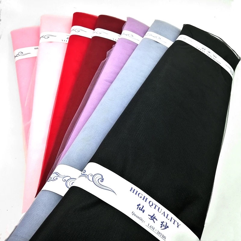 仙女纱鲜花纱网雪纱网纱花束纱幔材料黑纱花艺玫瑰包装纸白色黑色产品图