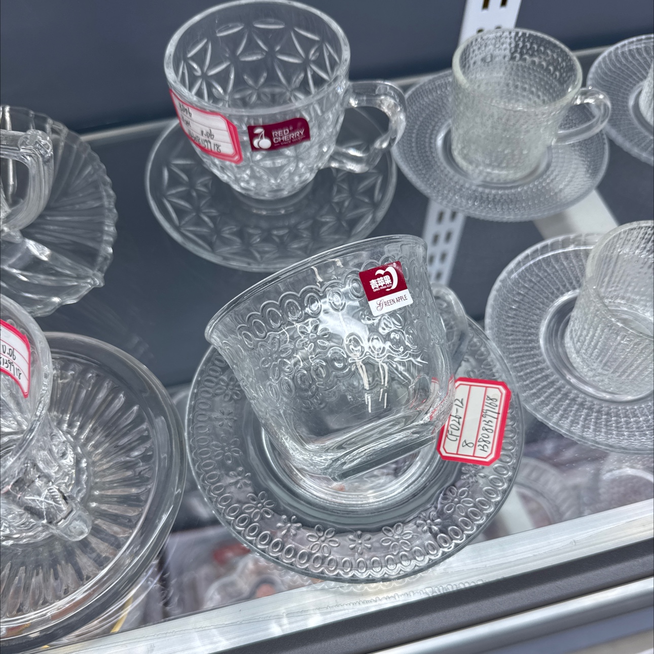 6杯6碟玻璃杯套装产品图