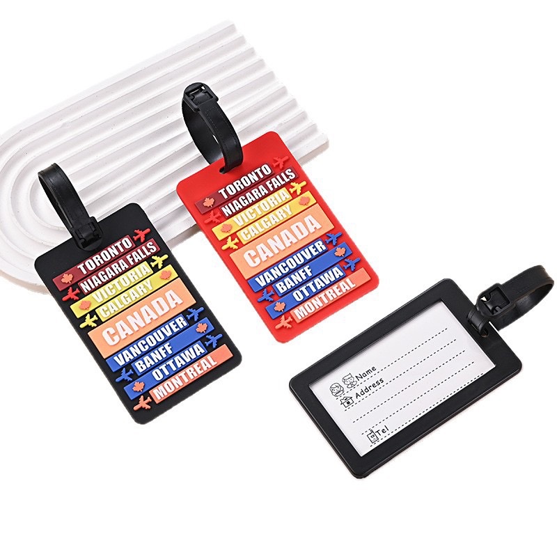 Soft silicone PVC luggage tags, boarding passes Item Picture