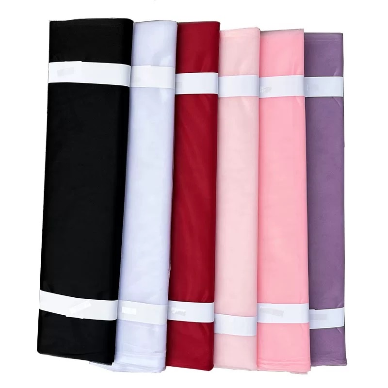 仙女纱鲜花纱网雪纱网纱花束纱幔材料黑纱花艺玫瑰包装纸白色黑色