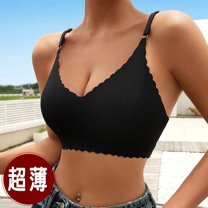 Ice Silk Summer rims Free Girls' sports vest Bra, Light and thin Ice Silk Beautiful Back underwear, oversized ultra-thin underwear for chubby girls, Ice Silk Seamless undefined
