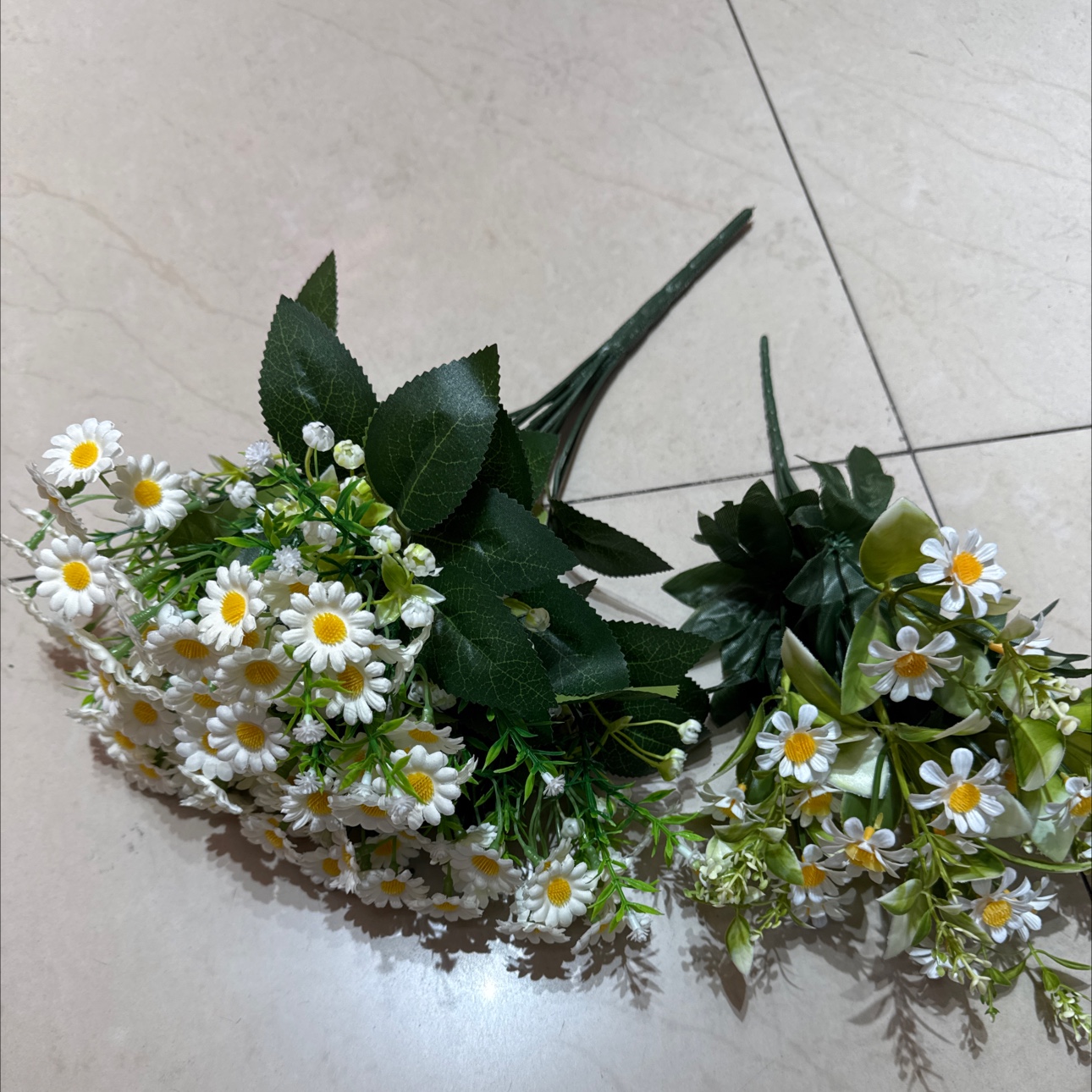 18头小白菊仿真花河北春天花园要掃墓用的塑膠花仿真花硅胶人造花详情图2