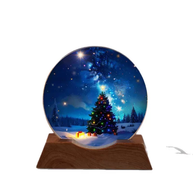 Christmas tree crystal night light, illuminated decorative item, creative bedroom table, Christmas decorative atmosphere light, giving holiday gifts Item Picture