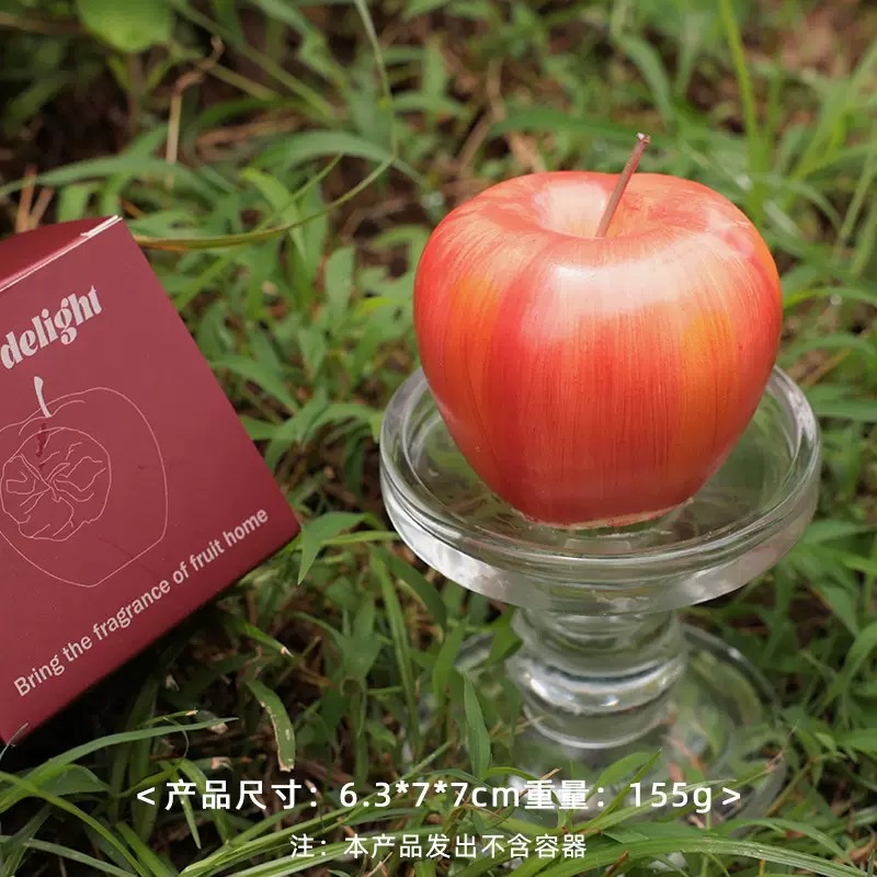 Fruit ornaments, hand-painted apple-shaped scented candles, bite into a bite of fruit, high-end creative festival gifts Item Picture