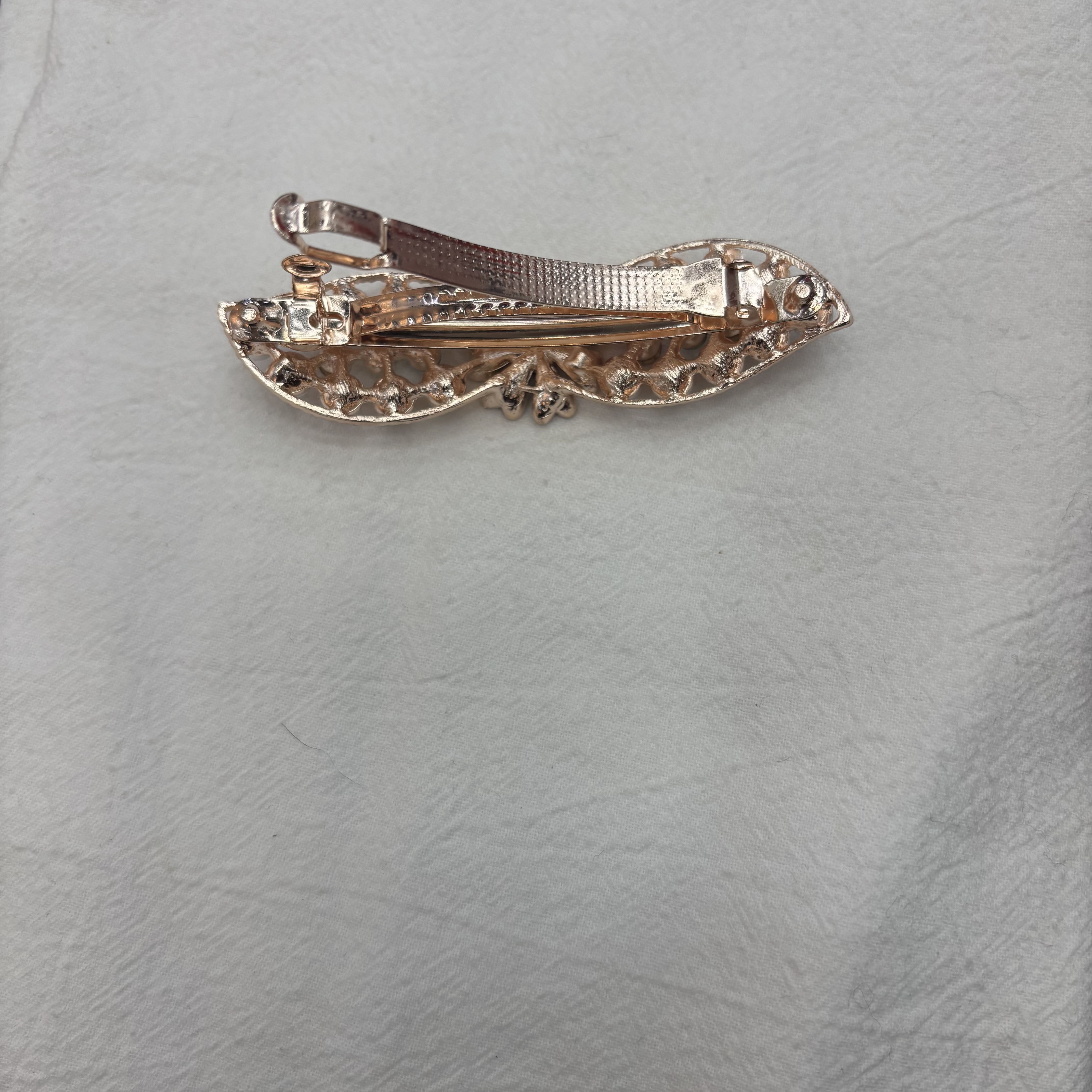 8cm合金发夹半尾夹玫瑰金镶珍珠水钻发夹发夹发夹发夹产品图