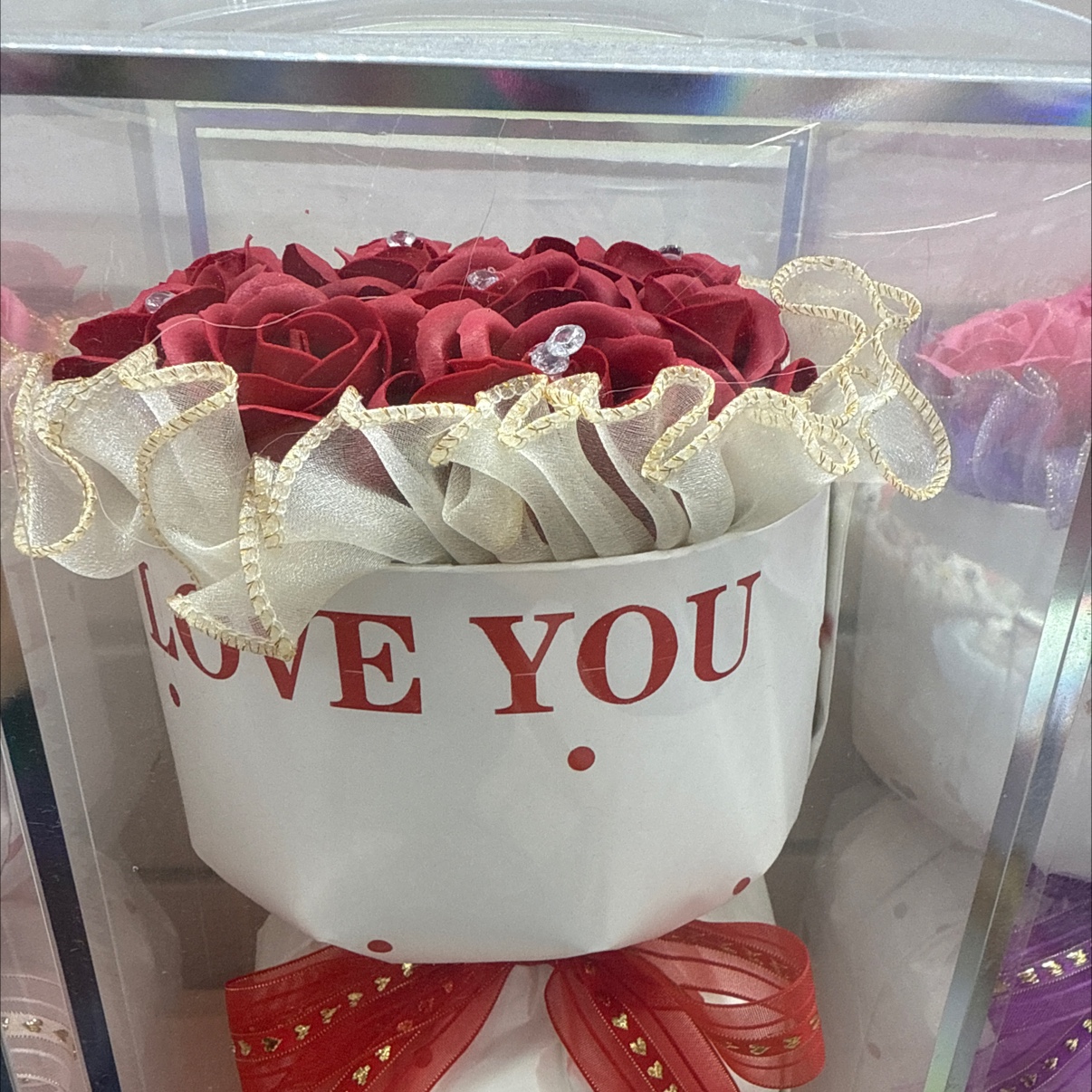 LOVE YOU 玫瑰花礼品花束 带钻 香皂花/情人节/教师节/母亲节/女神节肥皂花详情图3