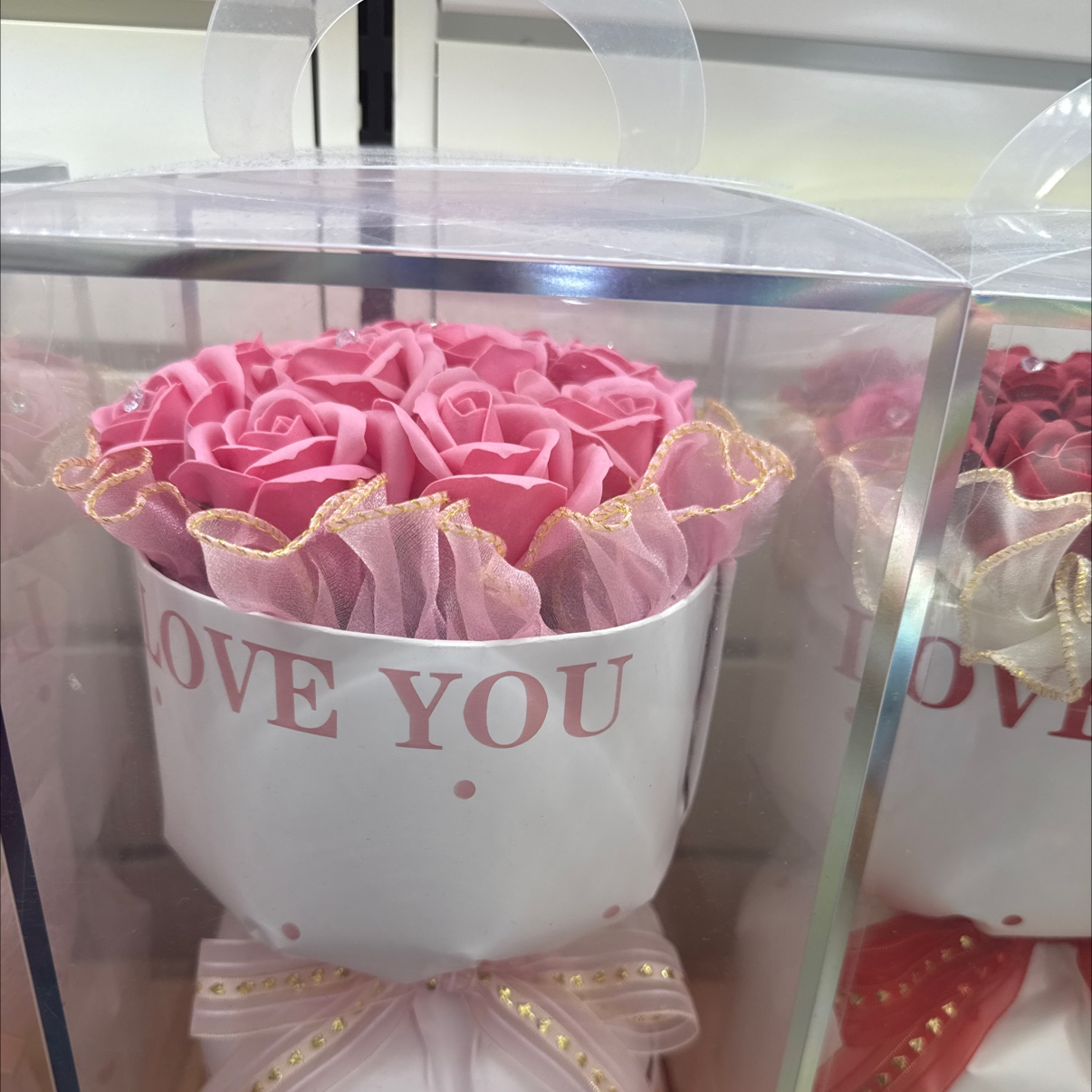 LOVE YOU 玫瑰花礼品花束 带钻 香皂花/情人节/教师节/母亲节/女神节肥皂花产品图