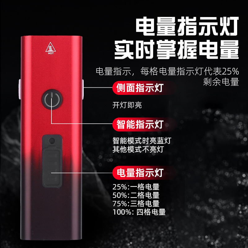 新款铝合金自行车灯Type-c充电智能光感户外夜骑续航显示单车前灯细节图