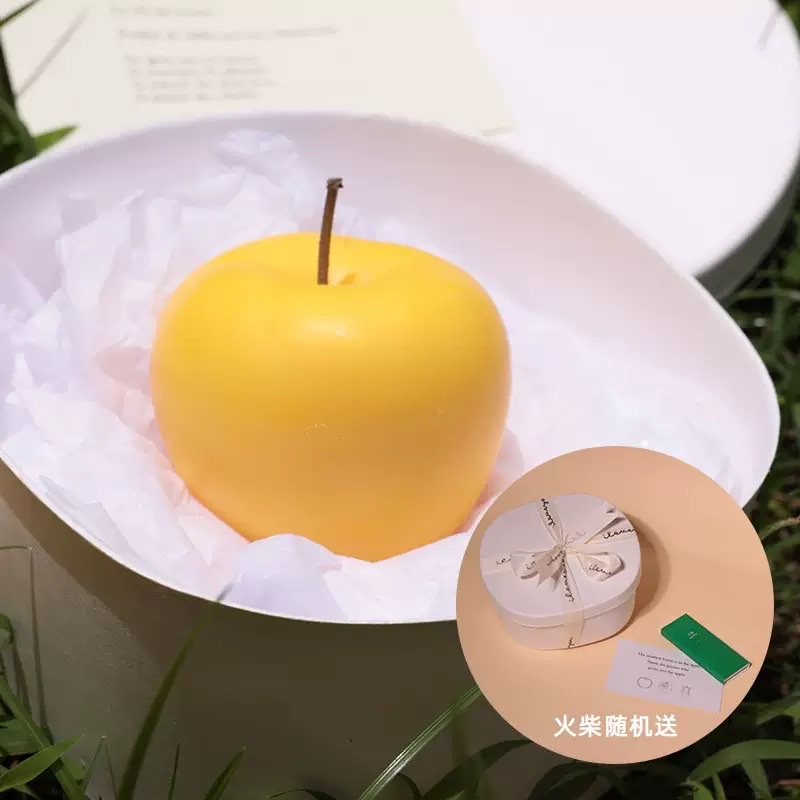 Fruit ornaments, hand-painted apple-shaped scented candles, bite into a bite of fruit, high-end creative festival gifts detail image 10