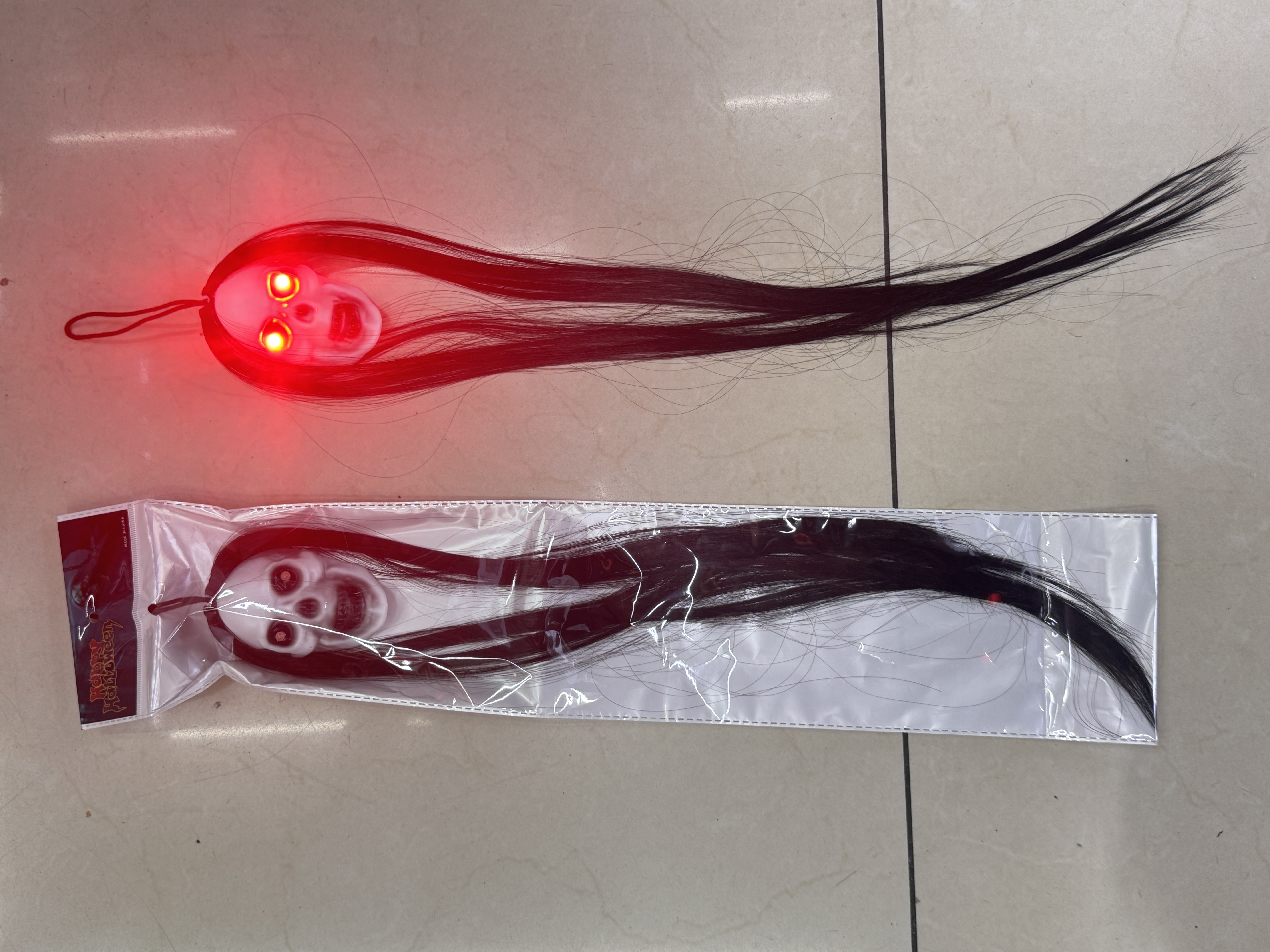 万圣节玩具，带发鬼头，发光鬼头