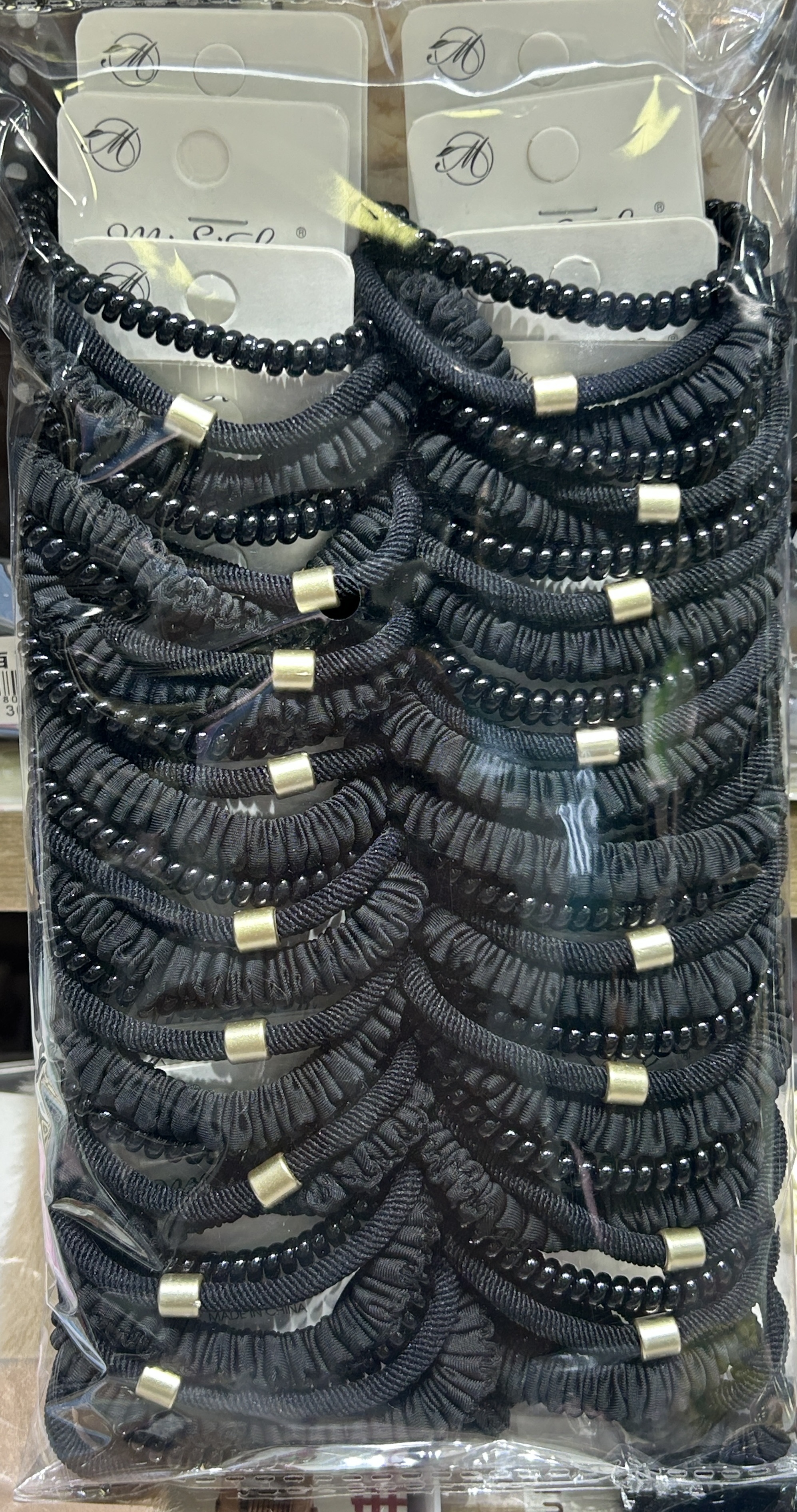 时尚百搭个性流行小资精致003订卡双根方扣+布圈 毛巾圈组合 螺纹电话线