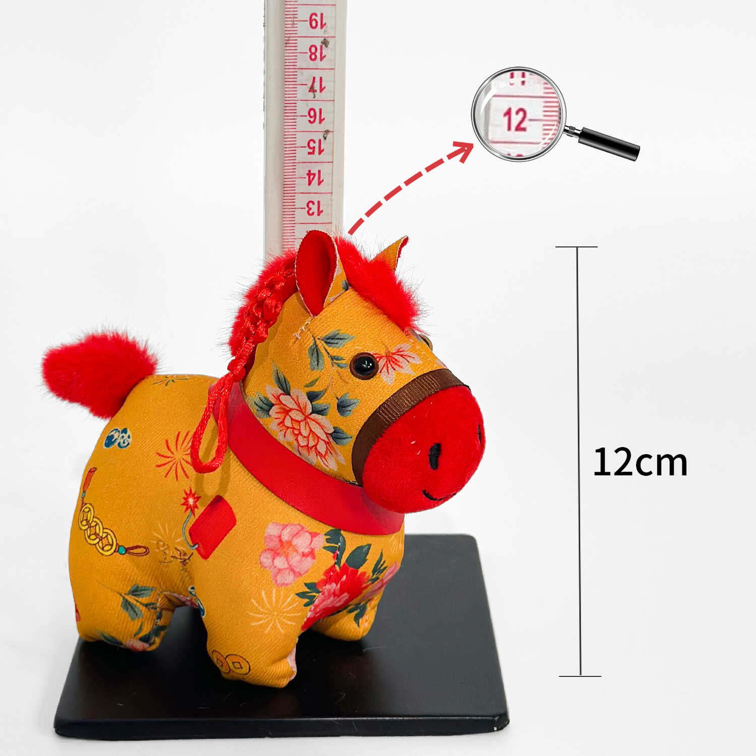 Year of the Horse pendant: Flowers bloom and prosperity, Year of the Horse keychain, plush toy pendant, cute New Year pendant, zodiac pendant, fun pendant gift, New Year gift details Picture