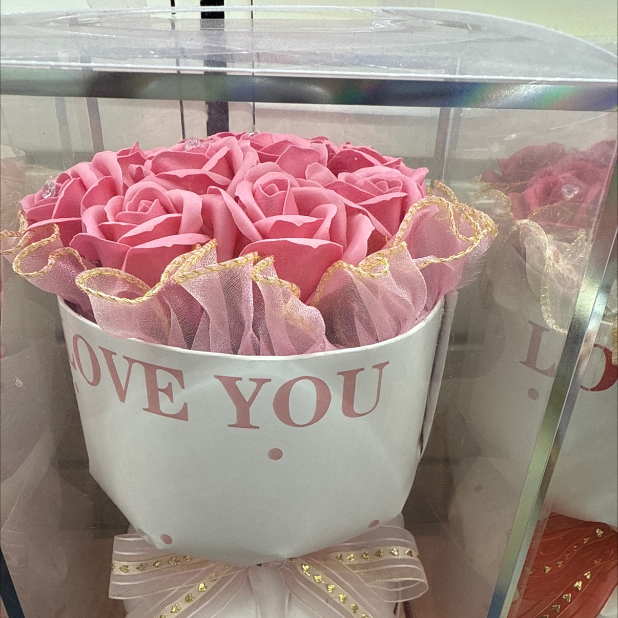 LOVE YOU 玫瑰花礼品花束 带钻 香皂花/情人节/教师节/母亲节/女神节肥皂花详情图2