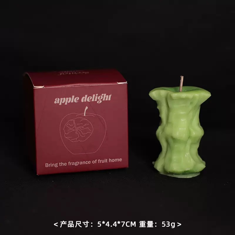 Fruit ornaments, hand-painted apple-shaped scented candles, bite into a bite of fruit, high-end creative festival gifts detail image 8