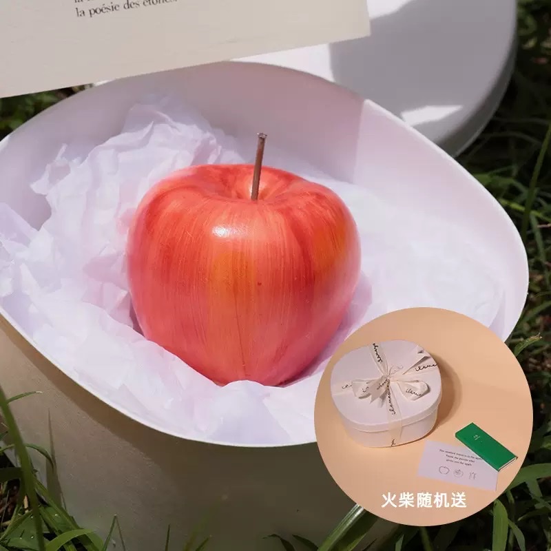 Fruit ornaments, hand-painted apple-shaped scented candles, bite into a bite of fruit, high-end creative festival gifts detail image 9