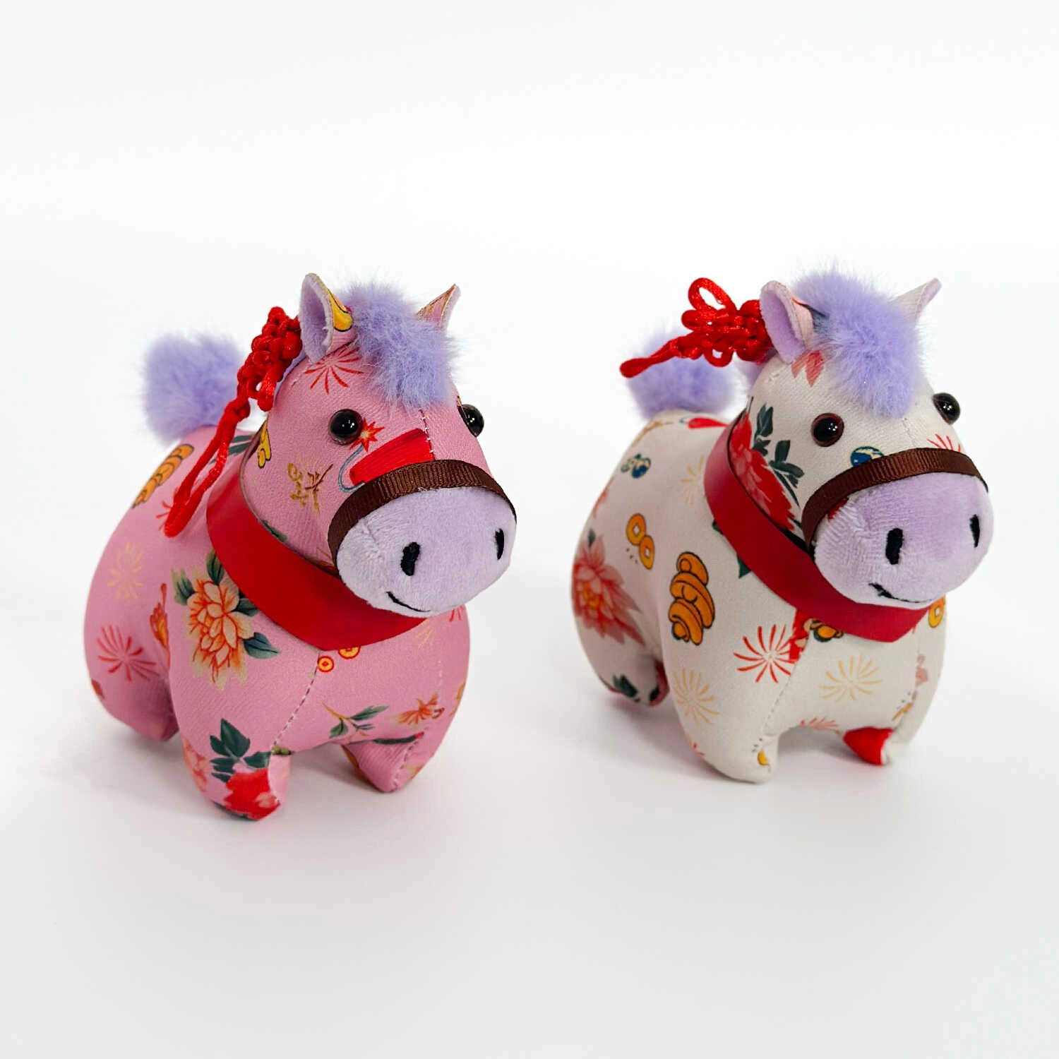 Year of the Horse pendant: Flowers bloom and prosperity, Year of the Horse keychain, plush toy pendant, cute New Year pendant, zodiac pendant, fun pendant gift, New Year gift detail image 4