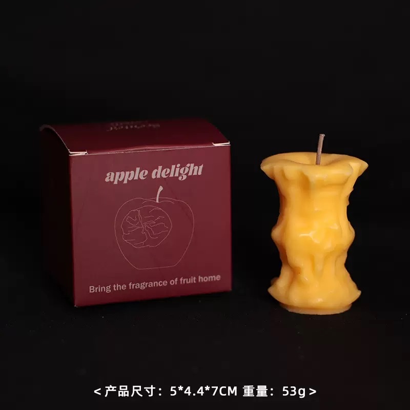 Fruit ornaments, hand-painted apple-shaped scented candles, bite into a bite of fruit, high-end creative festival gifts detail image 7