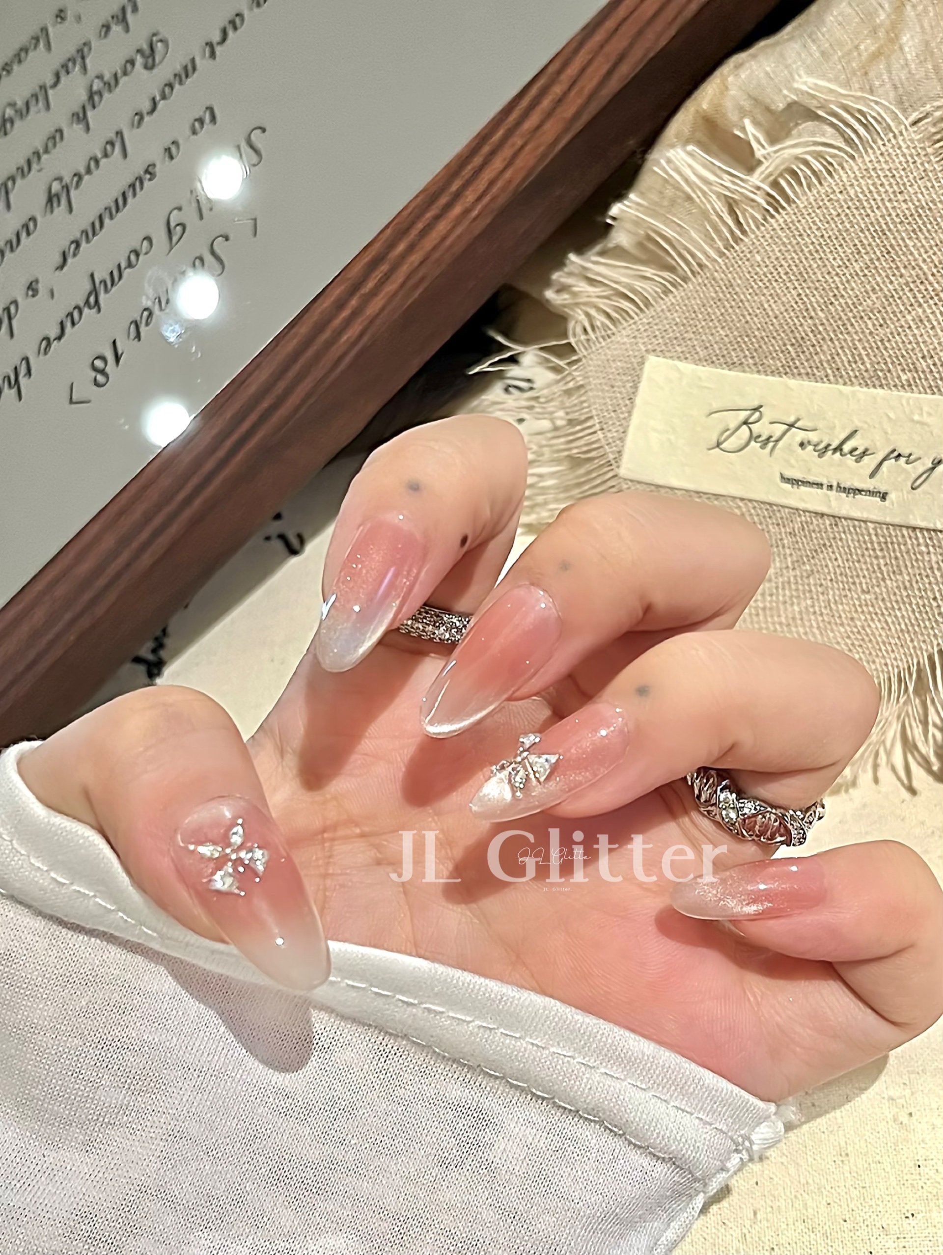 JL Glitter Pure Desire Style handmade Wearable Nail Polish Sweet Girl nude nail polish gentle and versatile cat-eye wearable nail polish