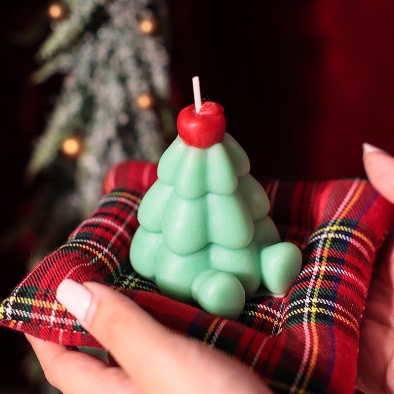 圣诞树香薰蜡烛伴手礼礼物手工香氛圣诞造型主题装饰手工香薰批发蜡烛香薰蜡圣诞派对蜡烛细节图