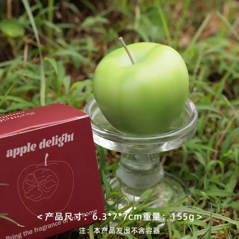 Fruit ornaments, hand-painted apple-shaped scented candles, bite into a bite of fruit, high-end creative festival gifts detail image 2