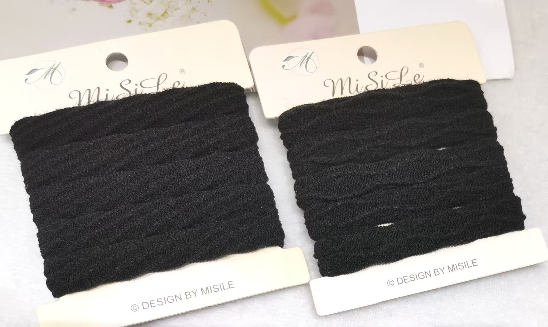 时尚百搭个性流行小资精致002盒装高弹5根提花毛巾圈（黑咖彩）详情图4