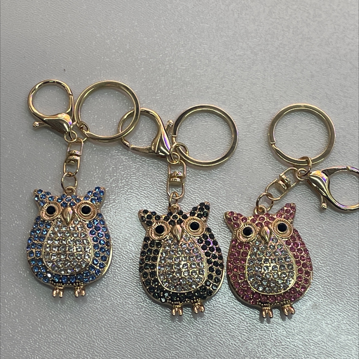 锆石猫头鹰链接配件彩钻挂件钥匙扣可定制