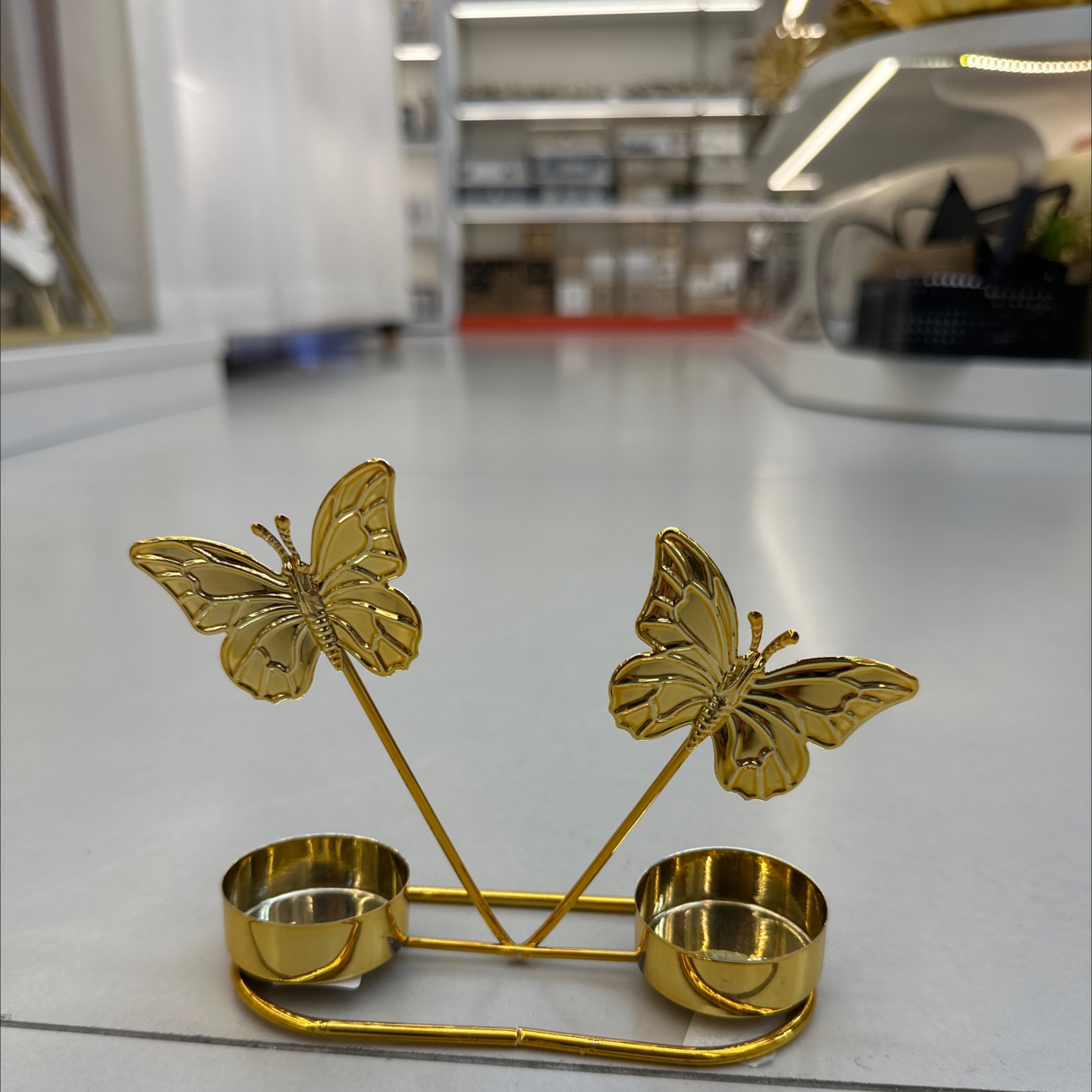 铁艺烛台工艺品1金色的电镀烛台好亮眼