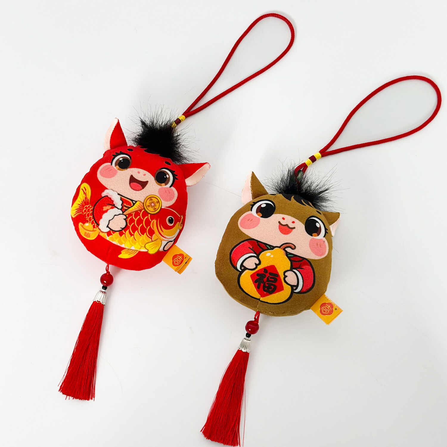 Horse Year car hanging toy pendants, Tuan Tuan Ma Na Fu pendants, keychains, zodiac horse figurines, cute plush figurines, Horse Year figurines, New Year gifts detail image 4
