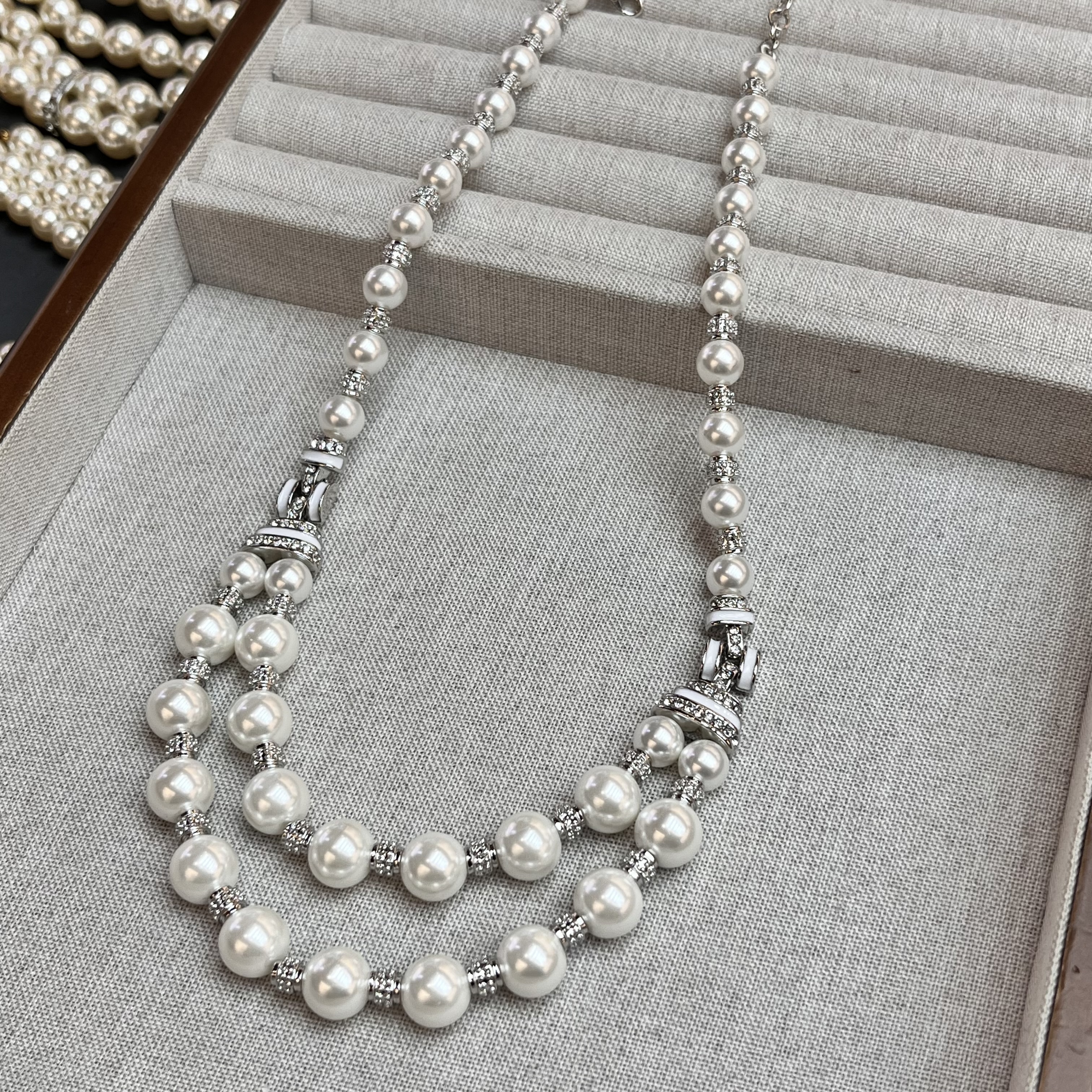 欧美宫廷风中古vintage复古气质铜镀白金滴油琉璃珍珠耳环项链女