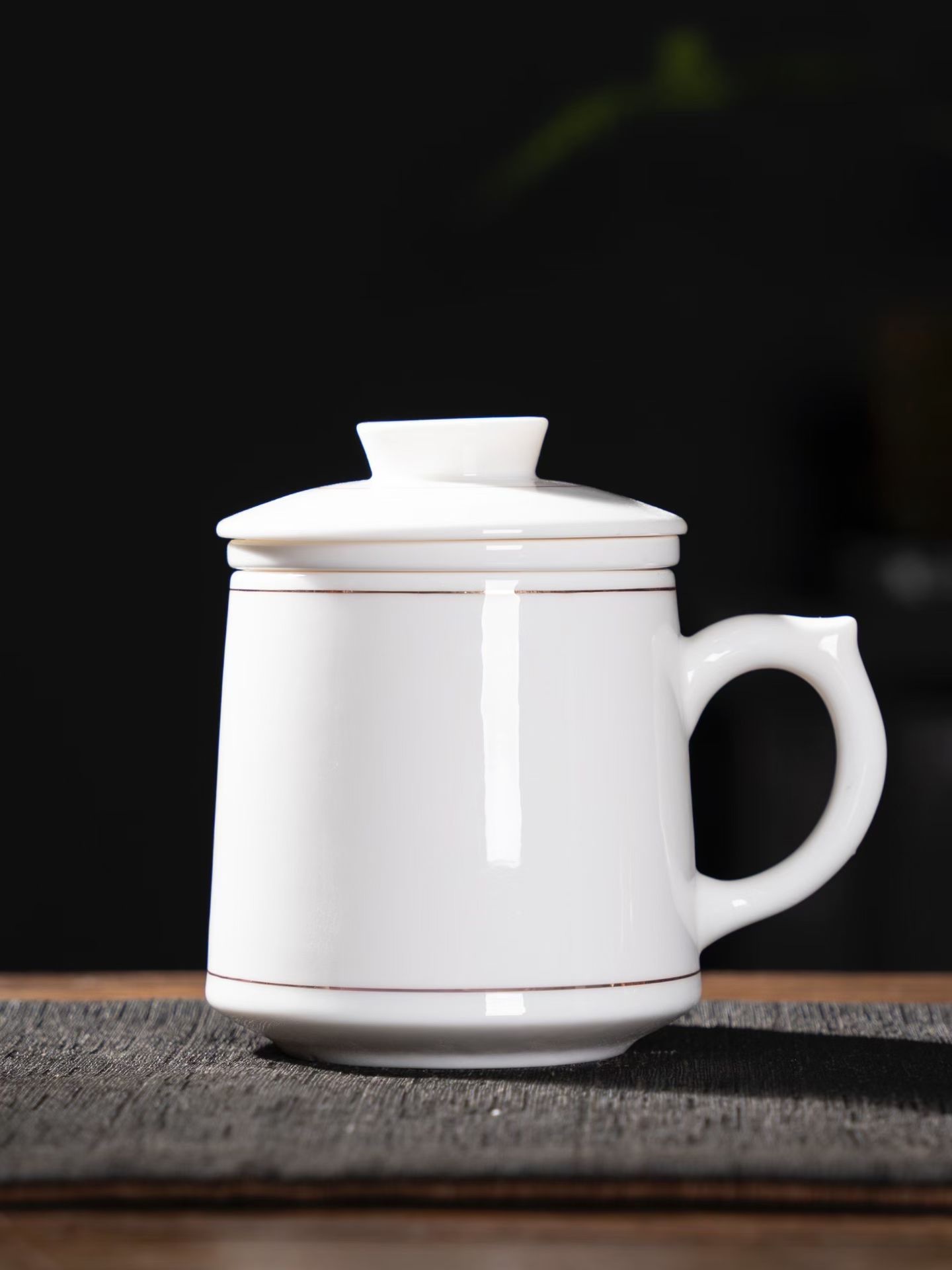 羊脂玉瓷陶瓷马克杯个人专用办公室茶杯带盖德化白瓷水杯定制logo详情图10