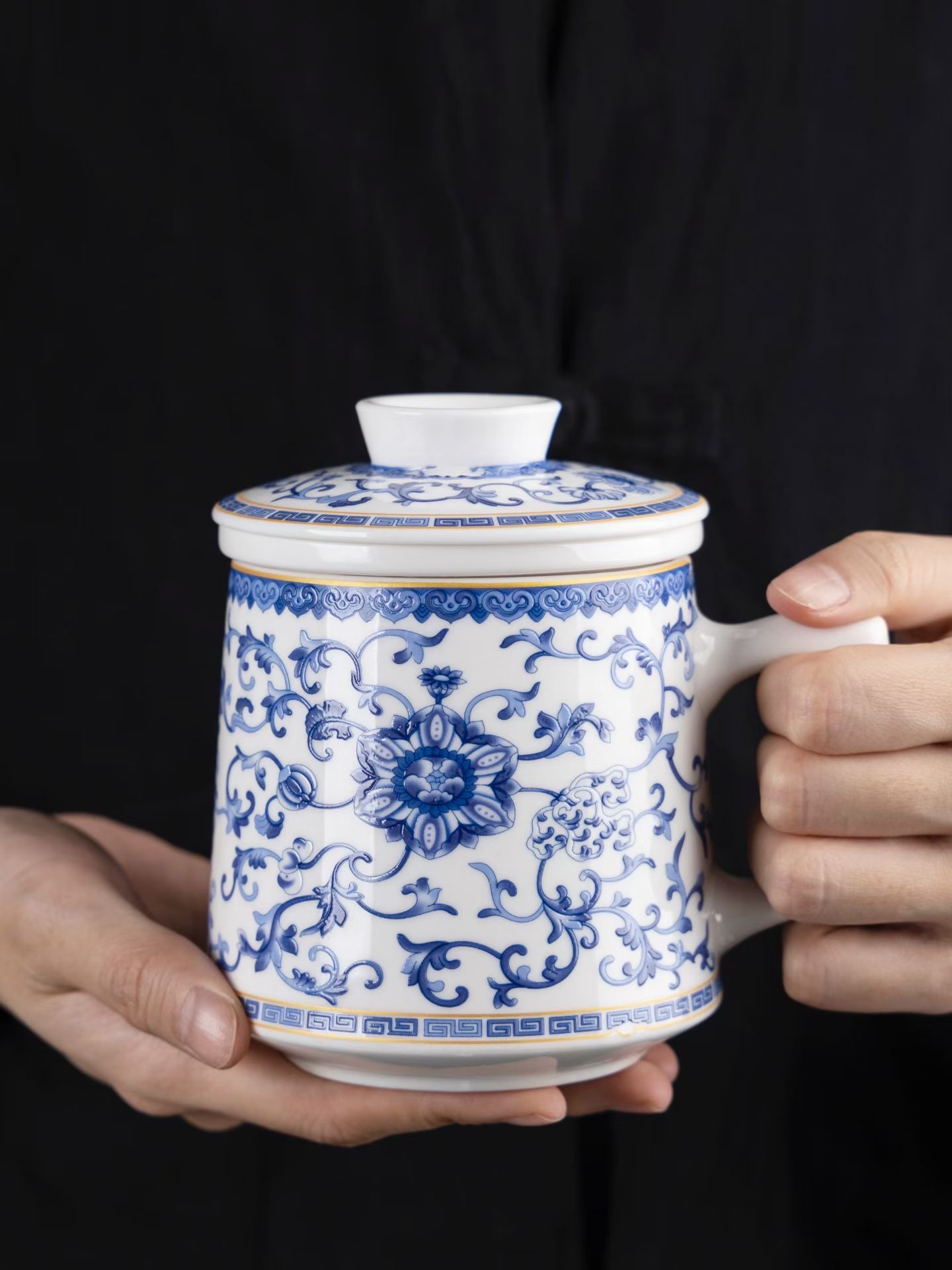 羊脂玉瓷陶瓷马克杯个人专用办公室茶杯带盖德化白瓷水杯定制logo详情图7