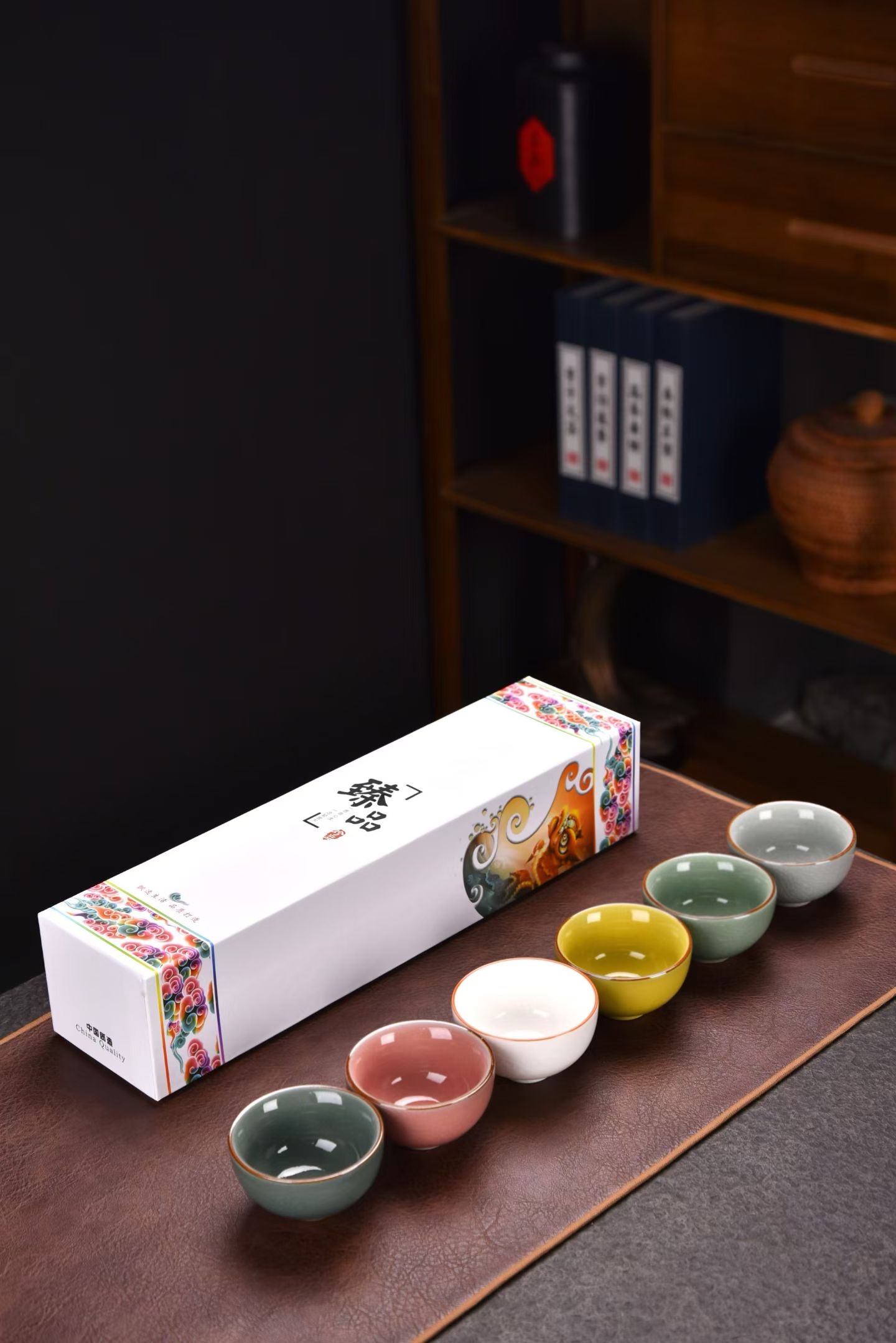 六色茶杯套装送外国人客户领导国际友人礼物送老外高档商务伴手礼茶具套装