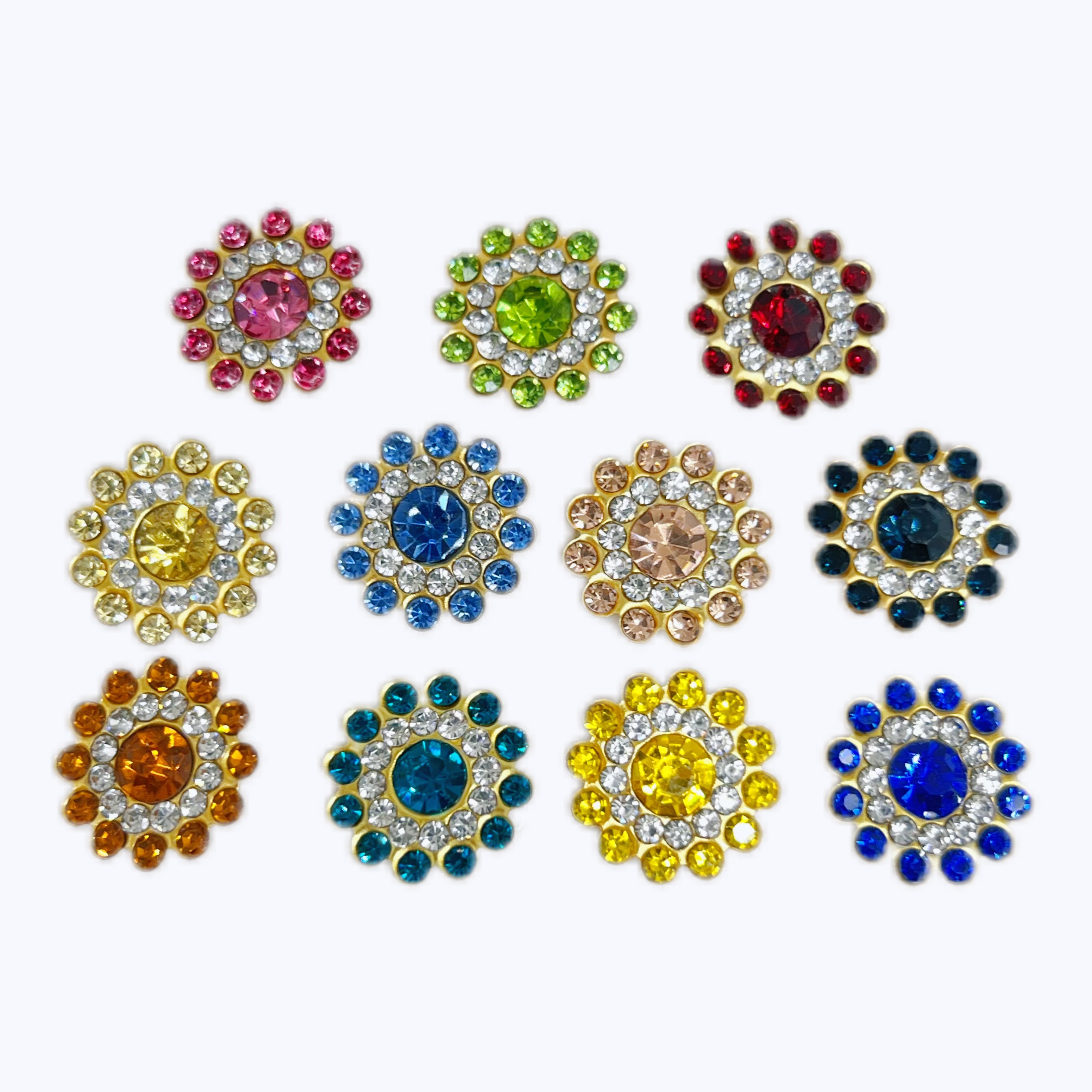 DIY round sunflower double-layer diamond edge, water diamond, flower plate diamond, hand-sewn diamond, clothing accessory materials diydiy detail image 2