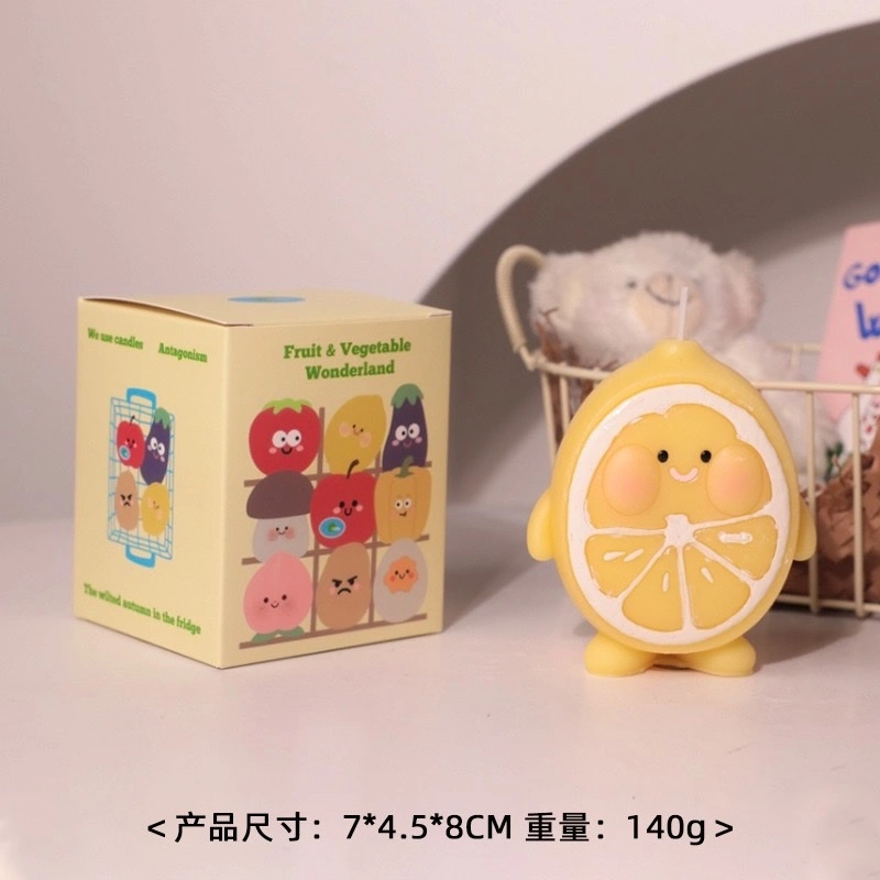 Simulated vegetable and fruit series, funny shaped ornaments, handmade sushi gift boxes, birthday gifts, creative candles wholesale, scented candles, party candles detail image 2