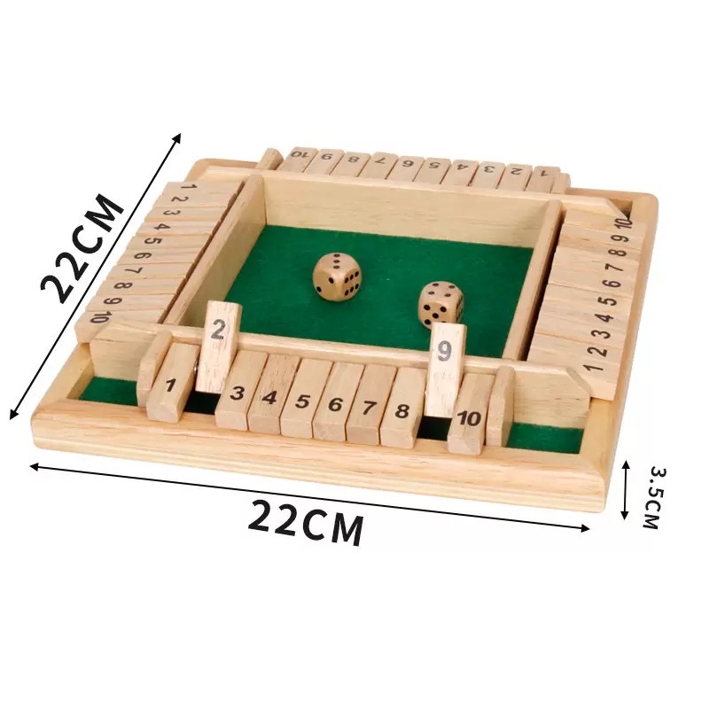 热卖抖音娱乐四人翻牌游戏成人减压喝酒道具酒吧聚会休闲木制玩具白底实物图