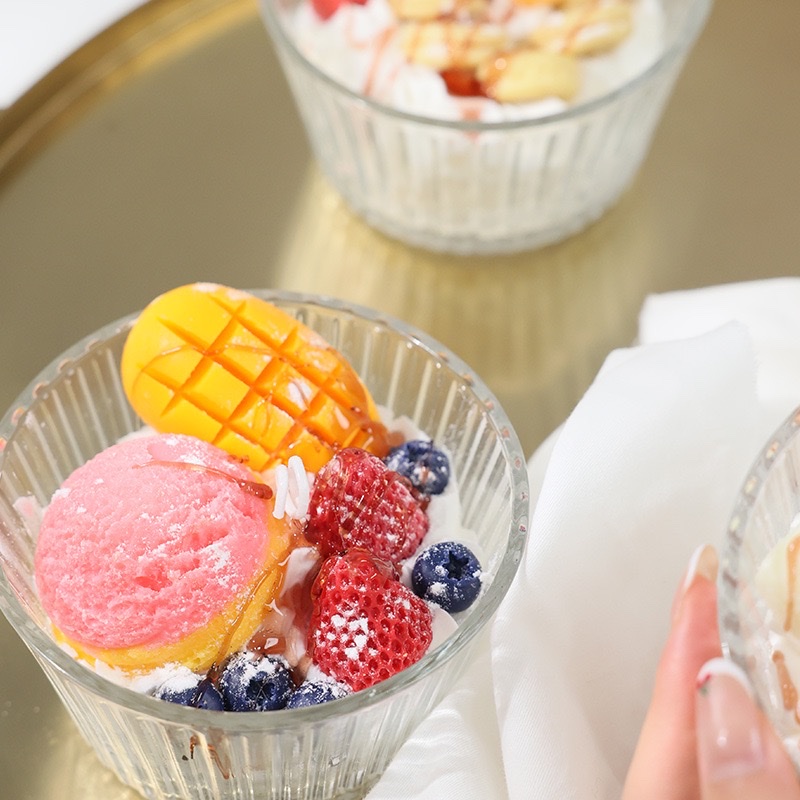 奶油玻璃碗香薰蜡烛手工造型盲盒批发跨境伴手礼仿真造型香氛蜡香薰蜡烛派对蜡烛产品图