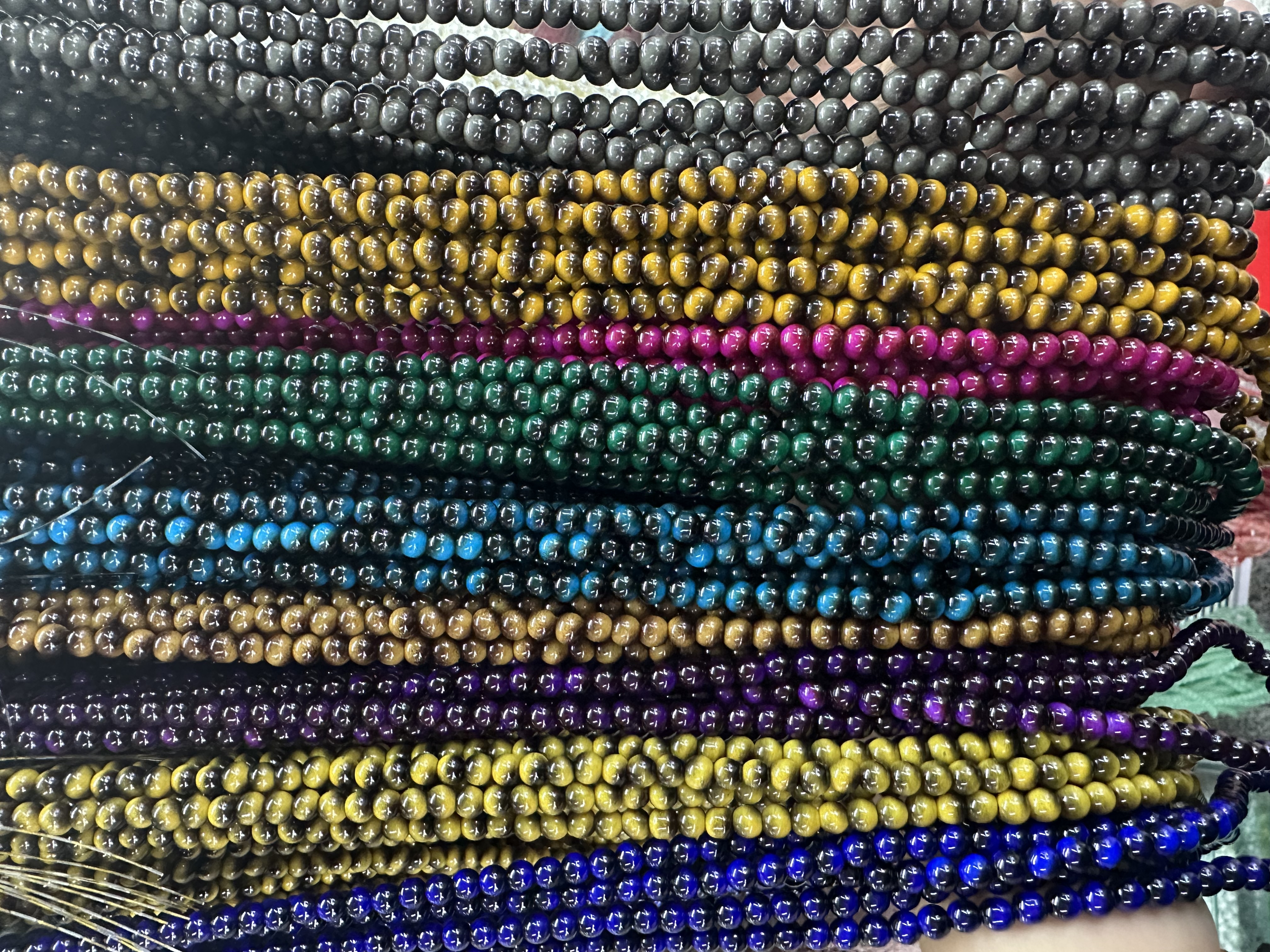 6 8 10虎眼串珠米珠手工DIY饰品配件珠链珠宝材料多色可选