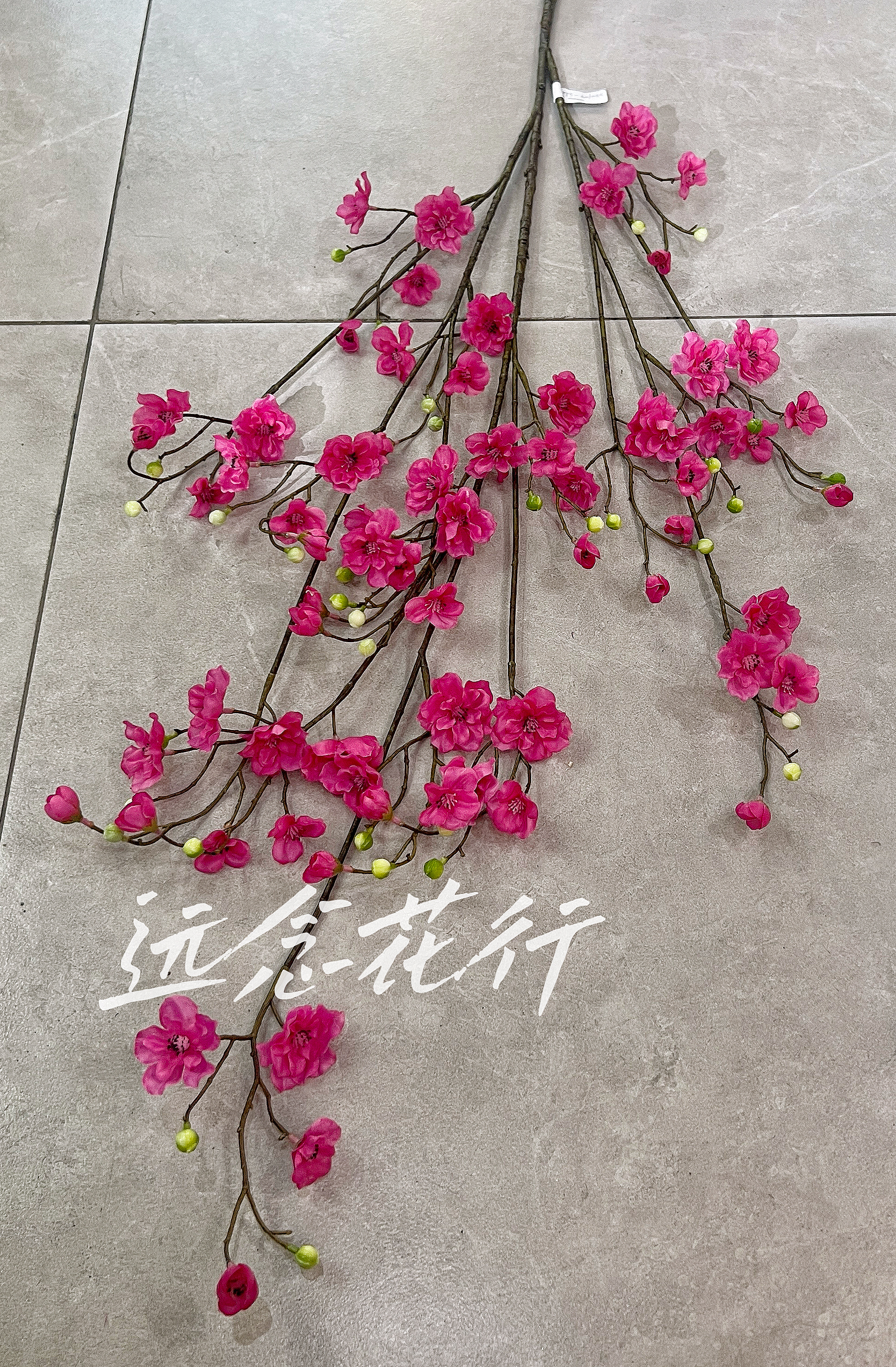 【远念花行】美陈道具装饰仿真花长枝桃花细节图