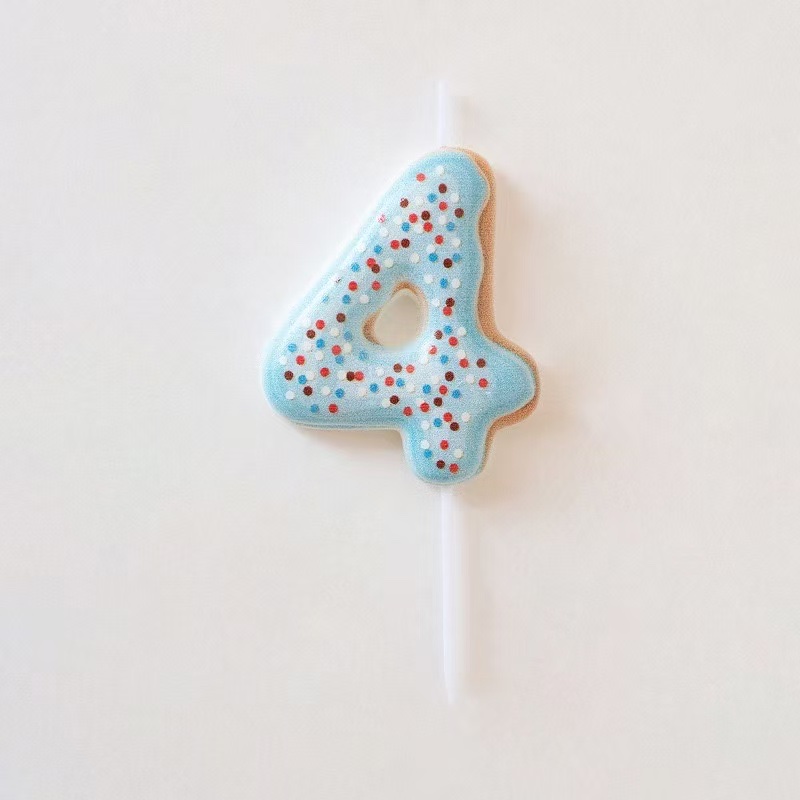 韩国ins风饼干，奶油巧克力甜甜圈图案，数字蜡烛生日派对生日用品派对蜡烛，派对用品6cm尺寸详情图7