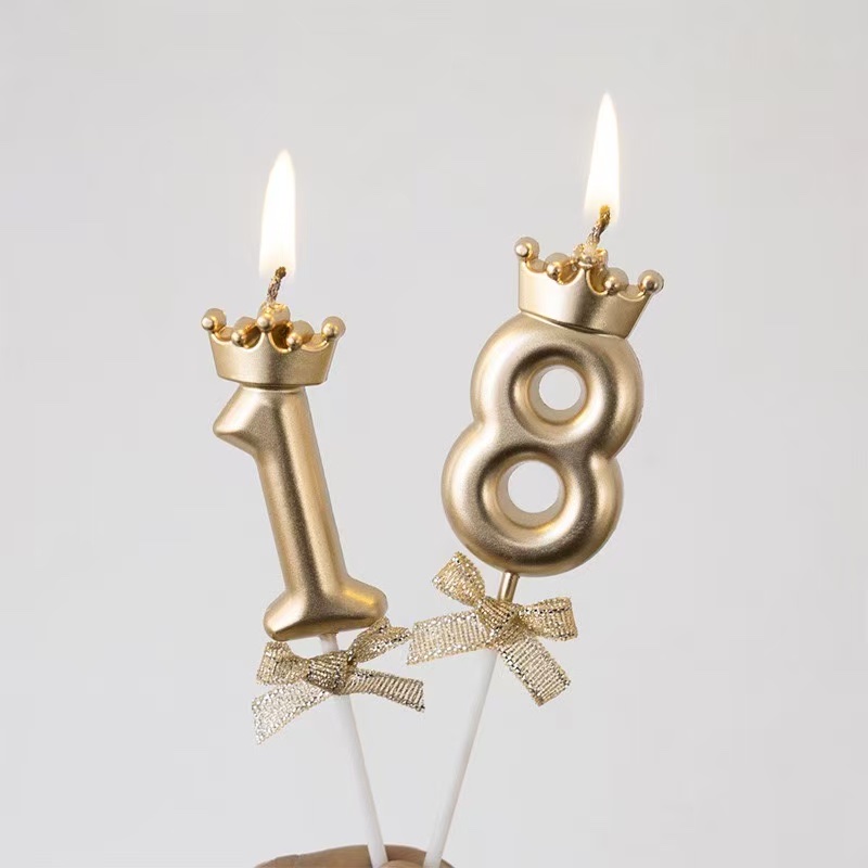 Party candle bow digital candles, cake supplies, candle party supplies, champagne color, silver rose, goddess girl, boy birthday party decoration supplies, decoration plugins detail image 8