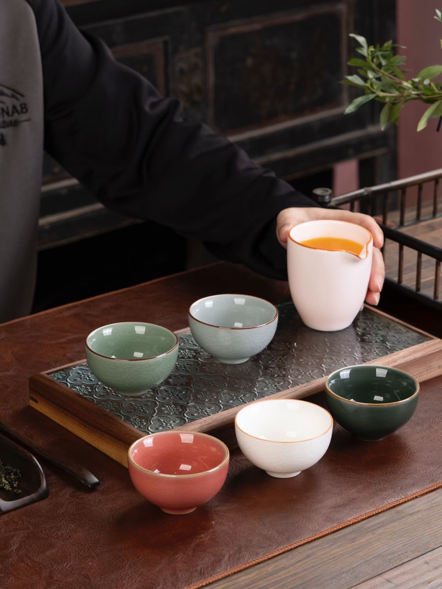 六色茶杯套装送外国人客户领导国际友人礼物送老外高档商务伴手礼茶具套装详情图3