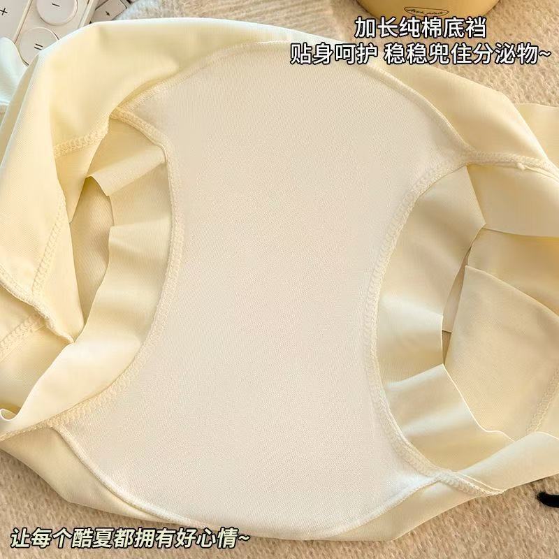 Ice Silk 10A Grade Antibacterial Extended Base, mid-waist breathable, Student briefs for girls and women detail image 6