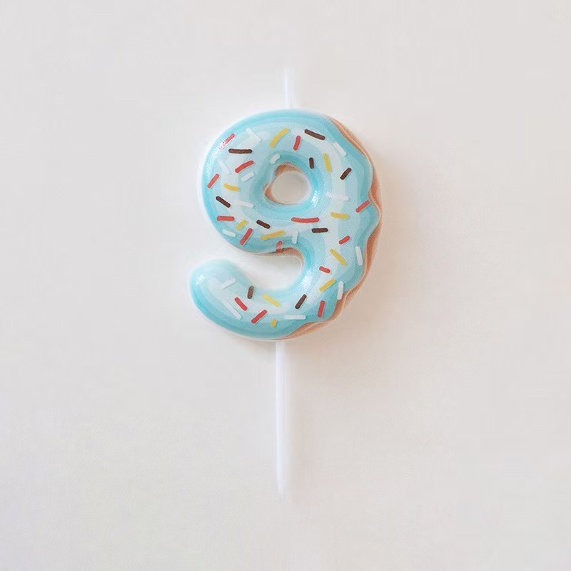 韩国ins风饼干，奶油巧克力甜甜圈图案，数字蜡烛生日派对生日用品派对蜡烛，派对用品6cm尺寸详情图2