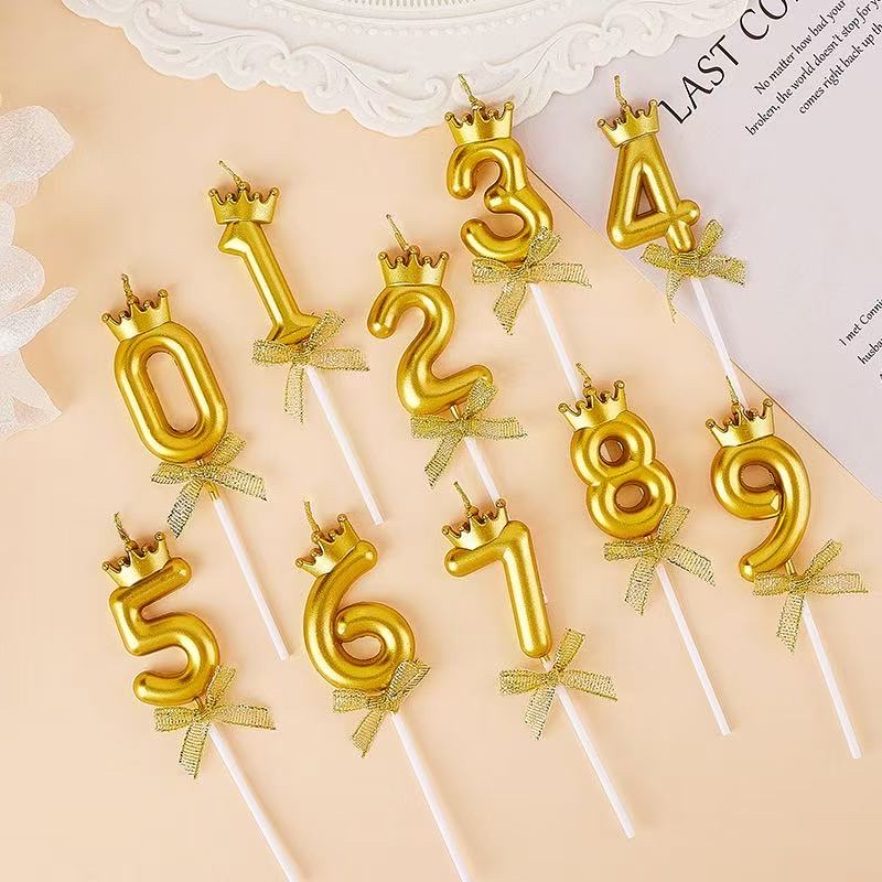 Party candle bow digital candles, cake supplies, candle party supplies, champagne color, silver rose, goddess girl, boy birthday party decoration supplies, decoration plugins detail image 5
