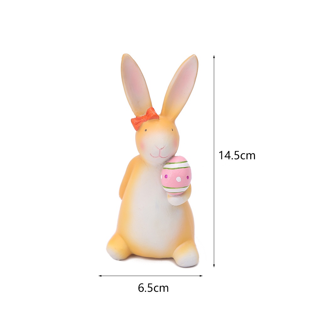Cross-border European and American style holiday gift decorations, Easter cute rabbit home decorations, resin creative 100 pieces of home furnishings detail image 1