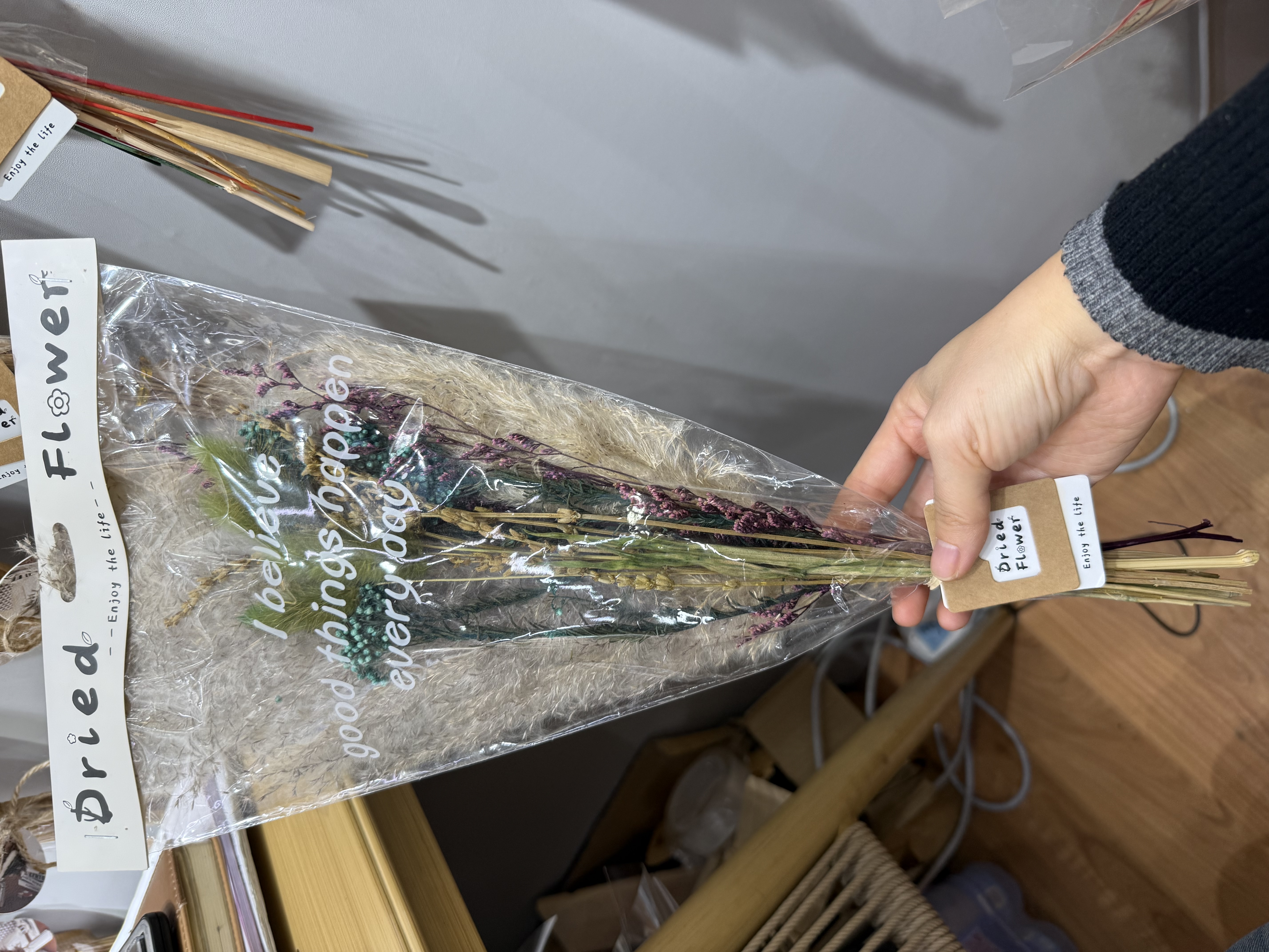 干花大麦材料包手工花束DIY创意装饰包包插花花艺用品套装 居家装饰工艺品 节日礼品 拍照道具