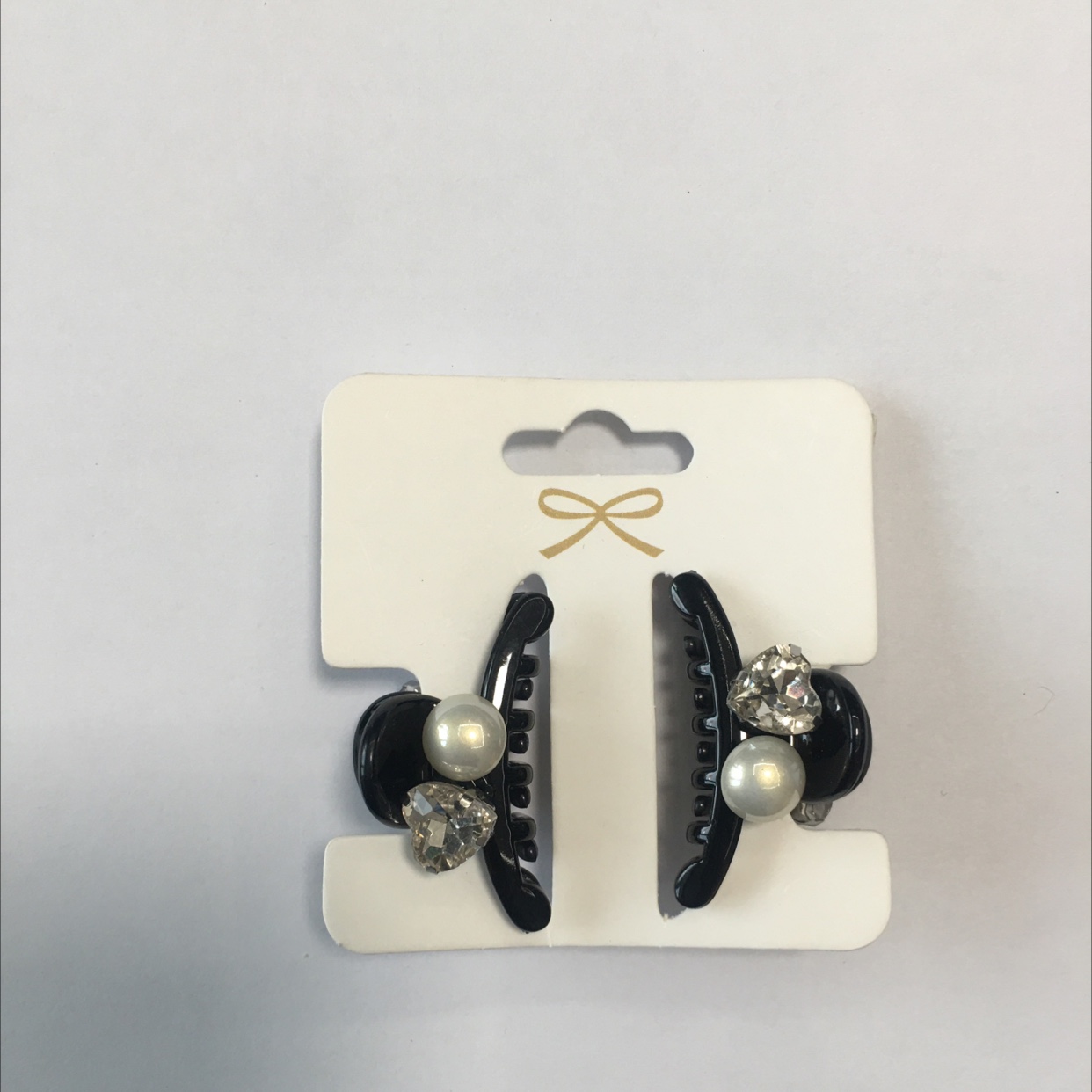 小爱心珍珠对夹发夹儿童发夹