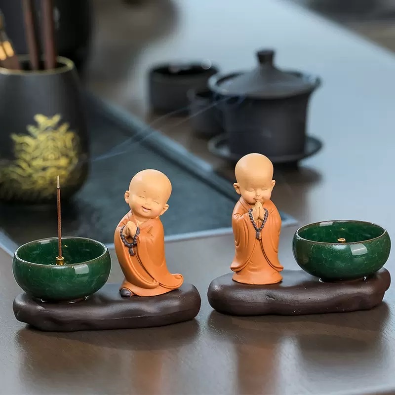 禅意慧能小和尚家居摆件桌面装饰品檀香沉香薰炉盘香线香香插
线香香炉套装线香配件香薰炉香味持久香气浓郁香氛用品香薰器香炉香