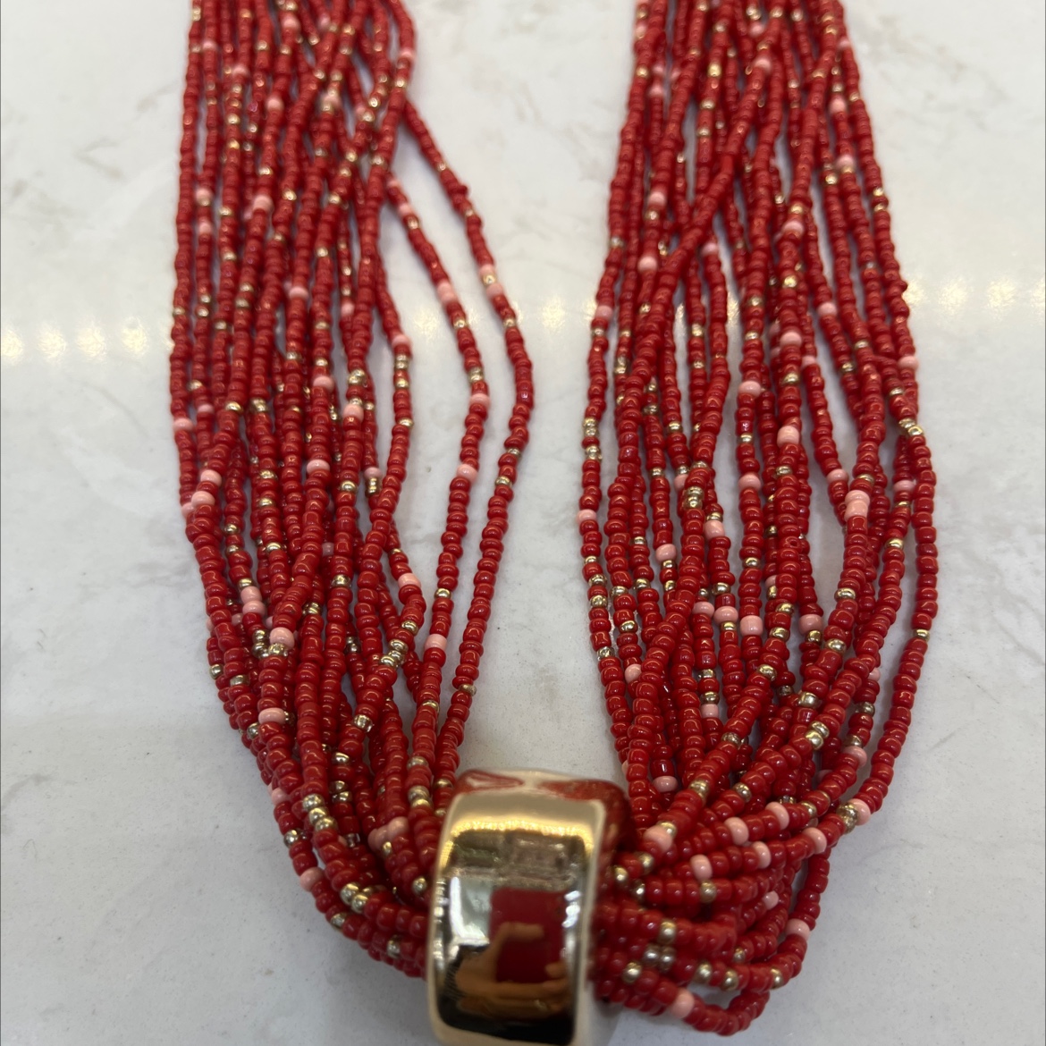 Fashionable necklace for women, simple and versatile pearl jewelry, trendy accessory, multiple sets of rice beads necklace details Picture